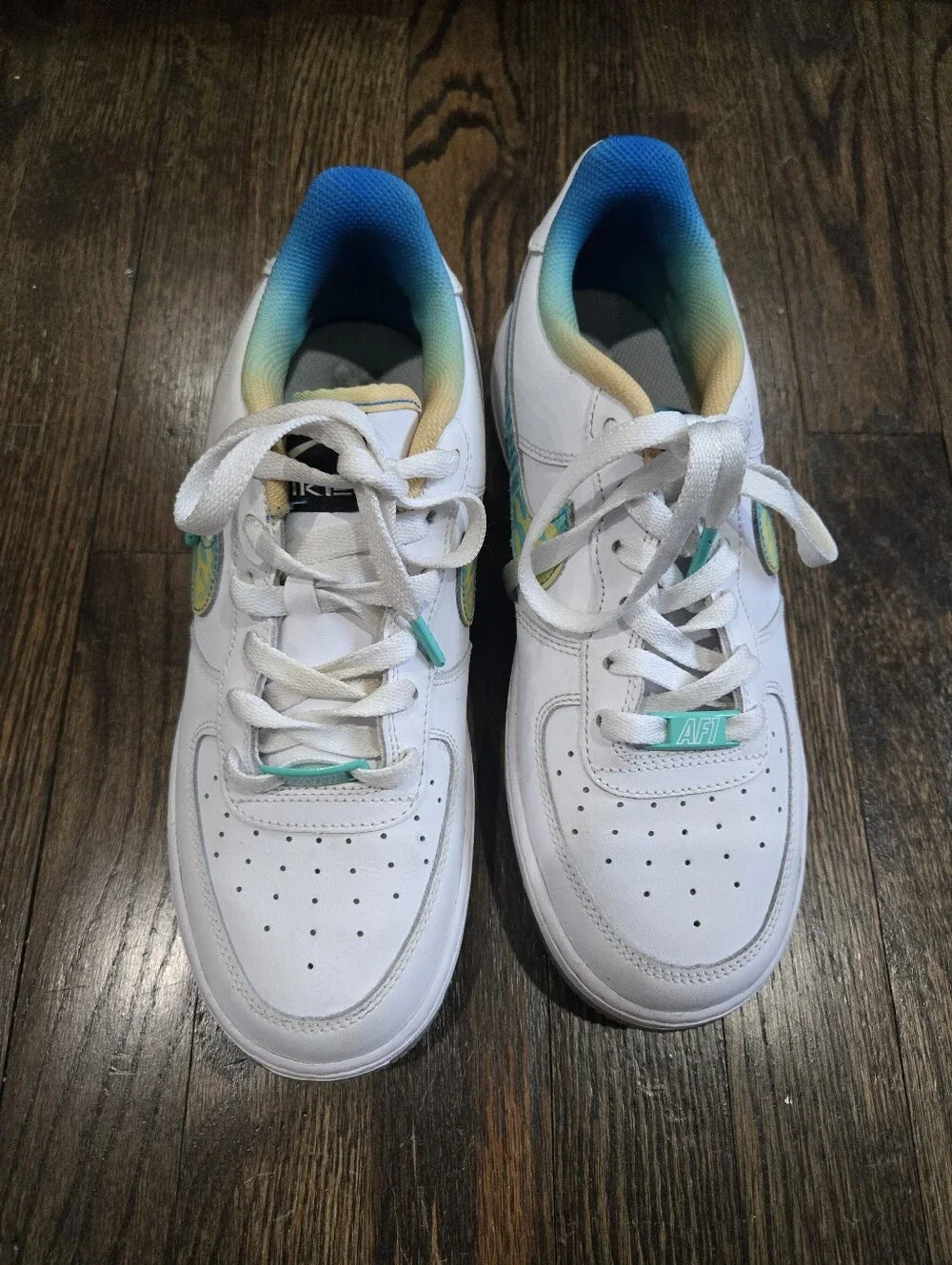 Nike Air Force 1 LV8 GS Unlock Your Space White Multi Sneakers Youth 6.5